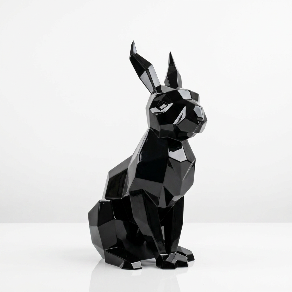Sculpture Lapin Moderne Facettée - Sculpture Origami