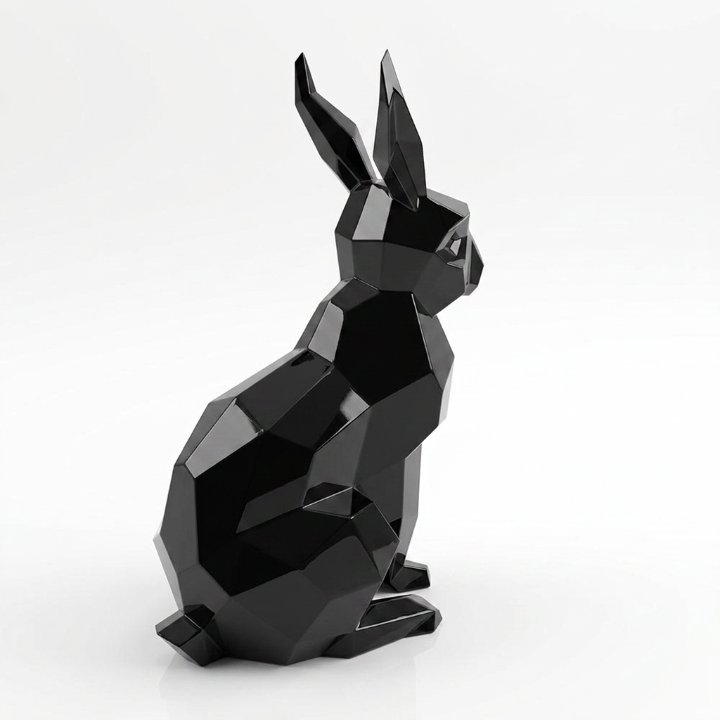Sculpture Lapin Moderne Facettée - Sculpture Origami