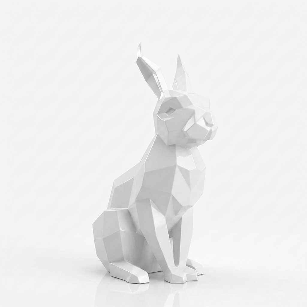 Sculpture Lapin Moderne Facettée - Sculpture Origami