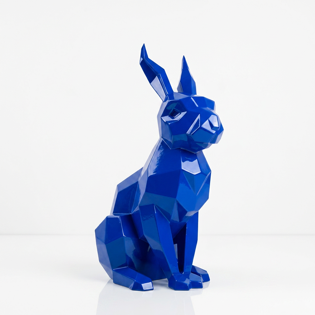 Sculpture Lapin Moderne Facettée - Sculpture Origami