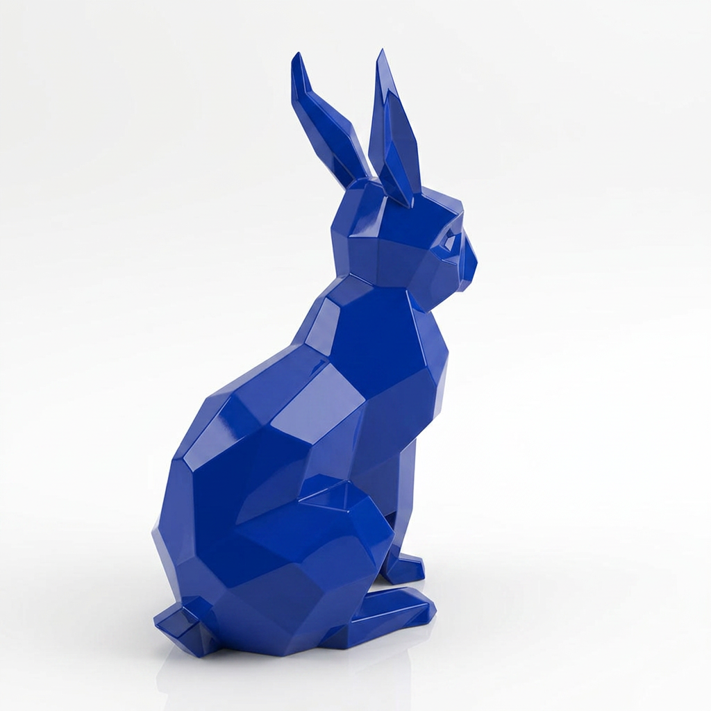 Sculpture Lapin Moderne Facettée - Sculpture Origami