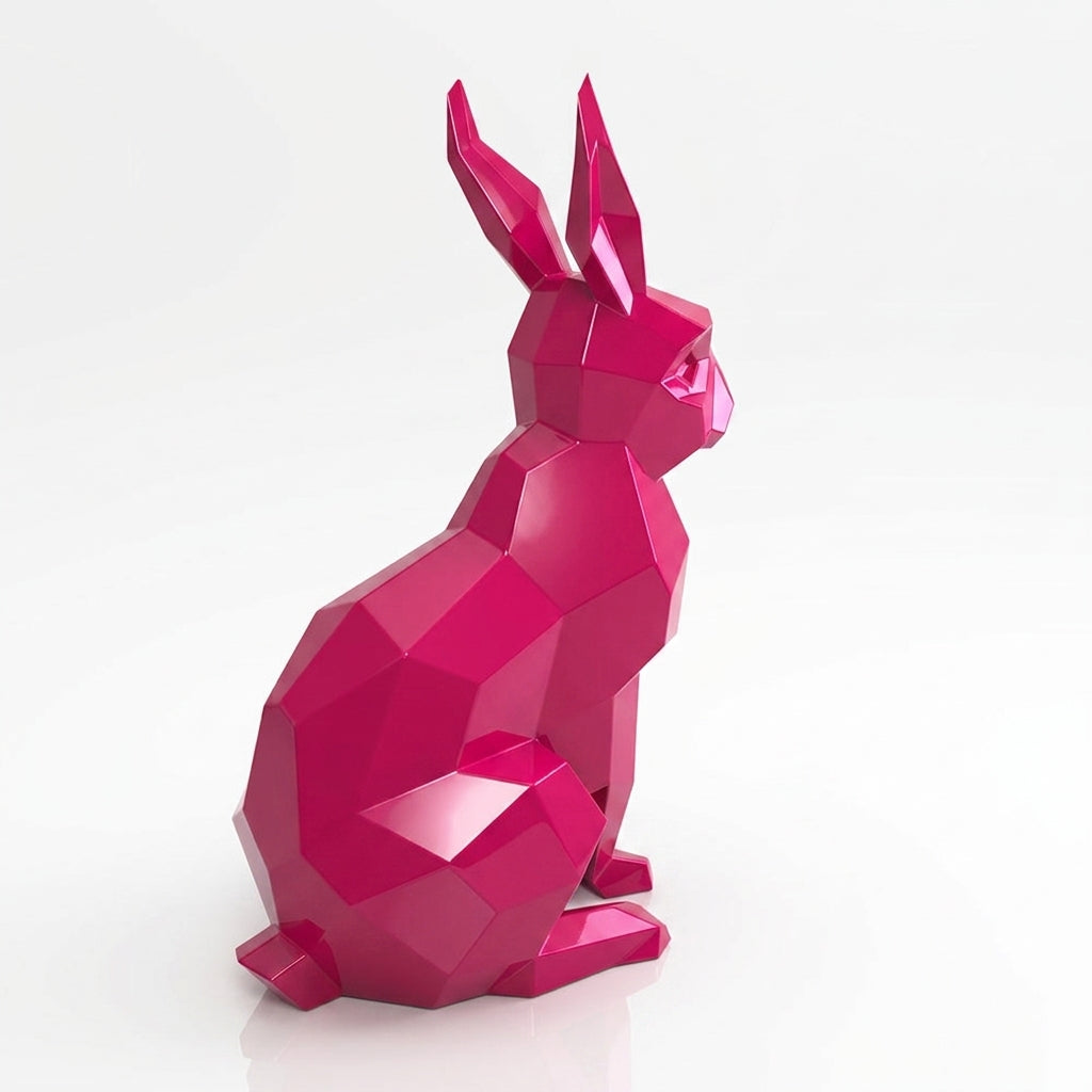 Sculpture Lapin Moderne Facettée - Sculpture Origami