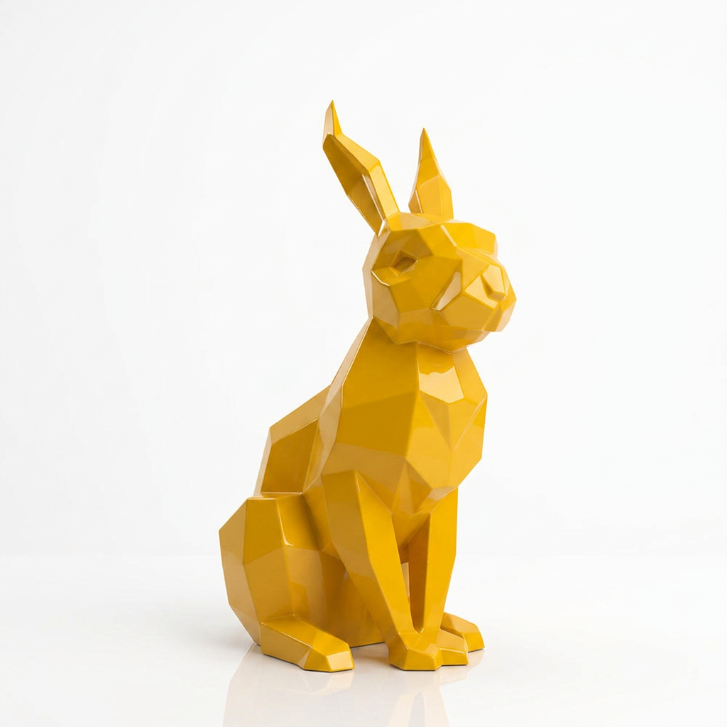 Sculpture Lapin Moderne Facettée - Sculpture Origami