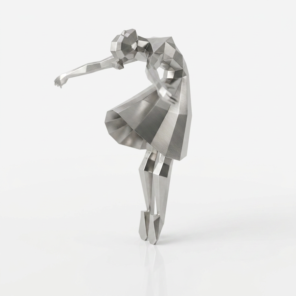 Grande Sculpture Libération - Femme Dansante Style Origami - Sculpture Origami