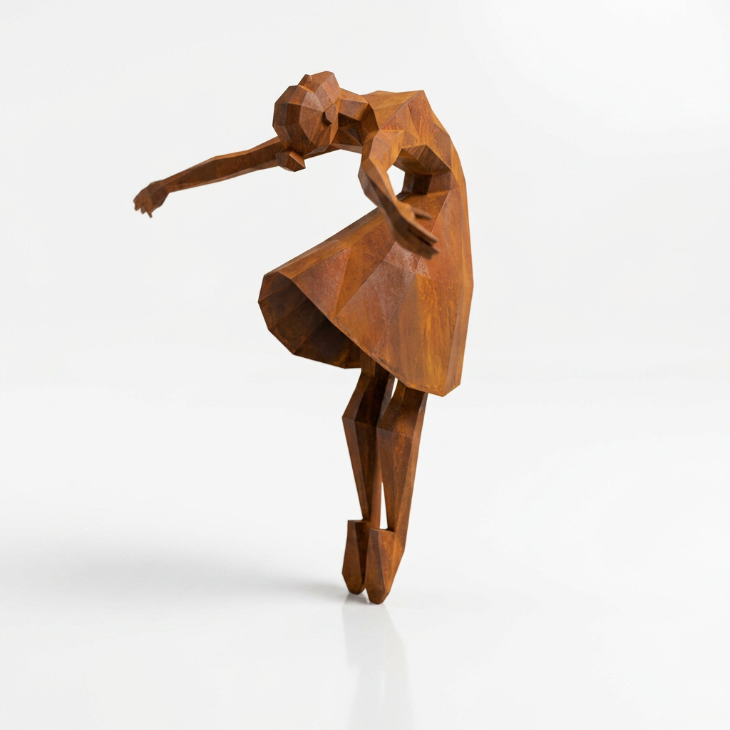 Grande Sculpture Libération - Femme Dansante Style Origami - Sculpture Origami