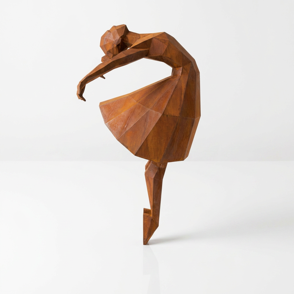 Grande Sculpture Libération - Femme Dansante Style Origami - Sculpture Origami