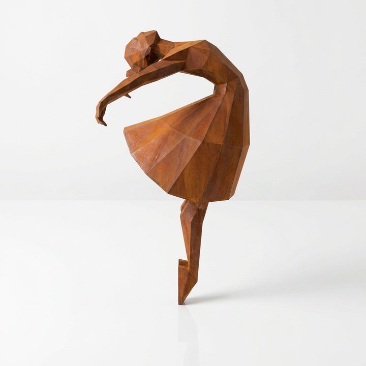Grande Sculpture Libération - Femme Dansante Style Origami - Sculpture Origami
