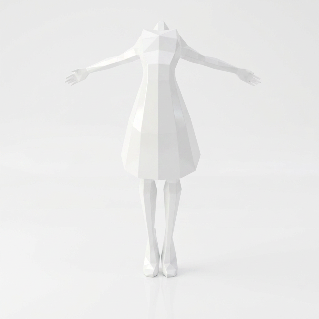 Petite Sculpture Libération - Femme Dansante Style Origami en Résine - Sculpture Origami
