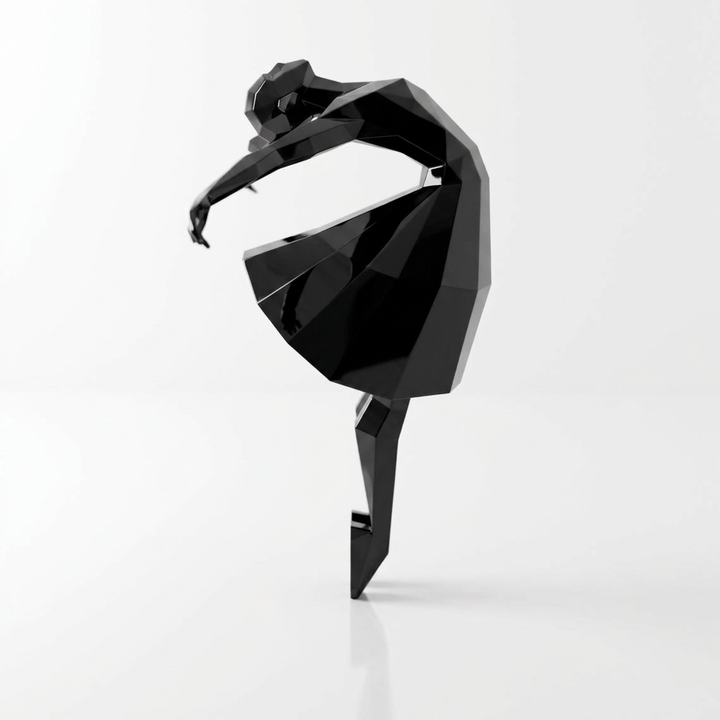 Petite Sculpture Libération - Femme Dansante Style Origami en Résine - Sculpture Origami