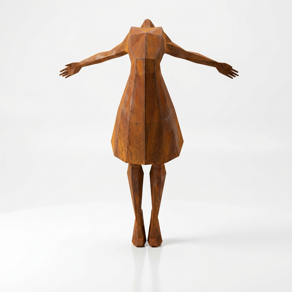 Grande Sculpture Libération - Femme Dansante Style Origami - Sculpture Origami