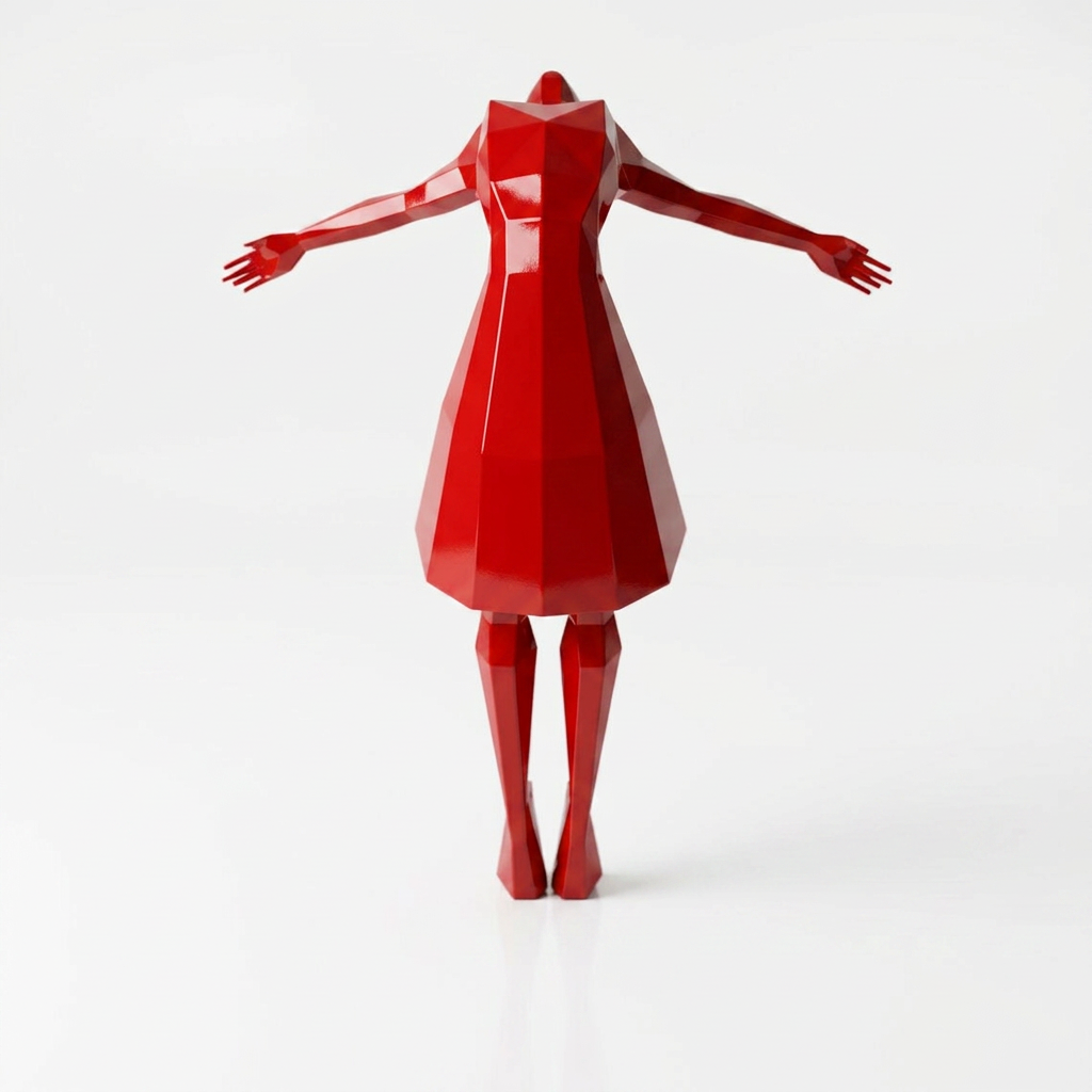 Petite Sculpture Libération - Femme Dansante Style Origami en Résine - Sculpture Origami