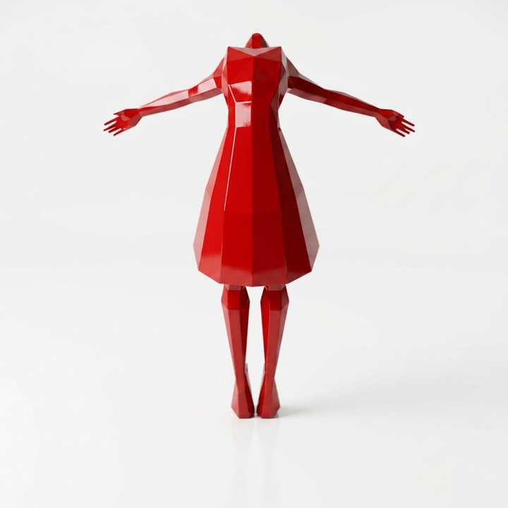 Petite Sculpture Libération - Femme Dansante Style Origami en Résine - Sculpture Origami
