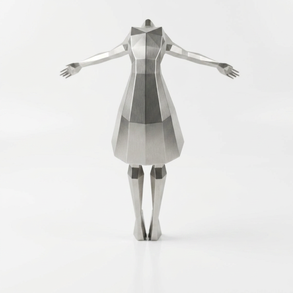 Grande Sculpture Libération - Femme Dansante Style Origami - Sculpture Origami
