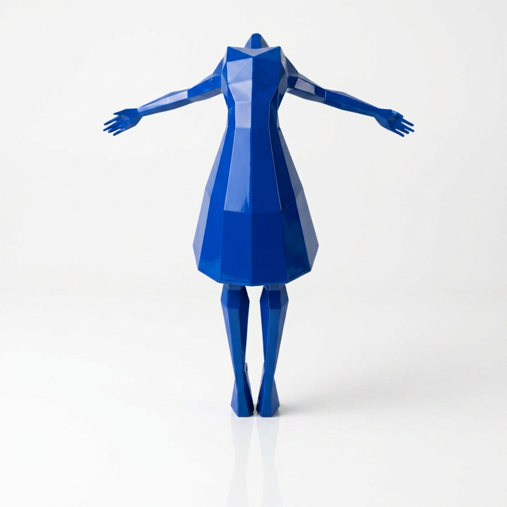Petite Sculpture Libération - Femme Dansante Style Origami en Résine - Sculpture Origami