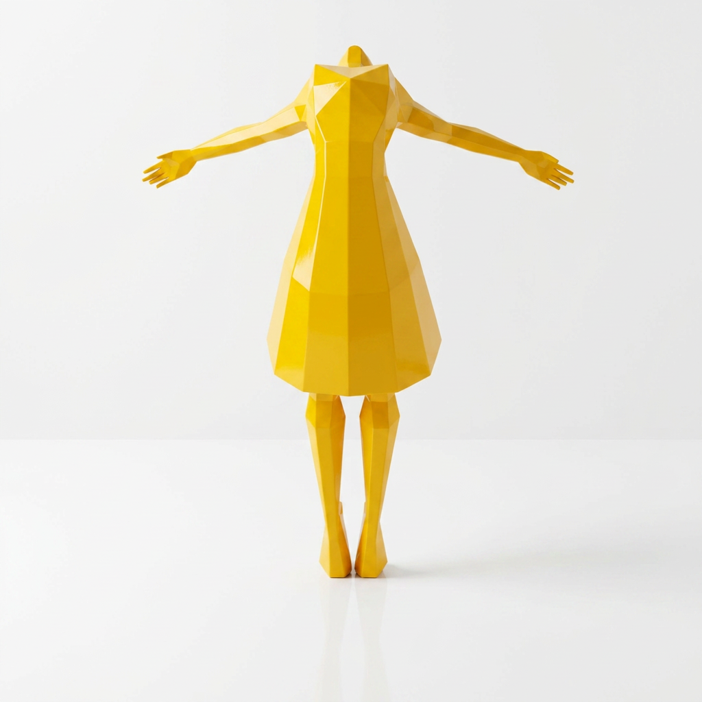 Petite Sculpture Libération - Femme Dansante Style Origami en Résine - Sculpture Origami
