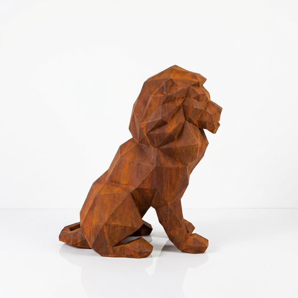 Grande Sculpture Lion Polygone - Sculpture Origami