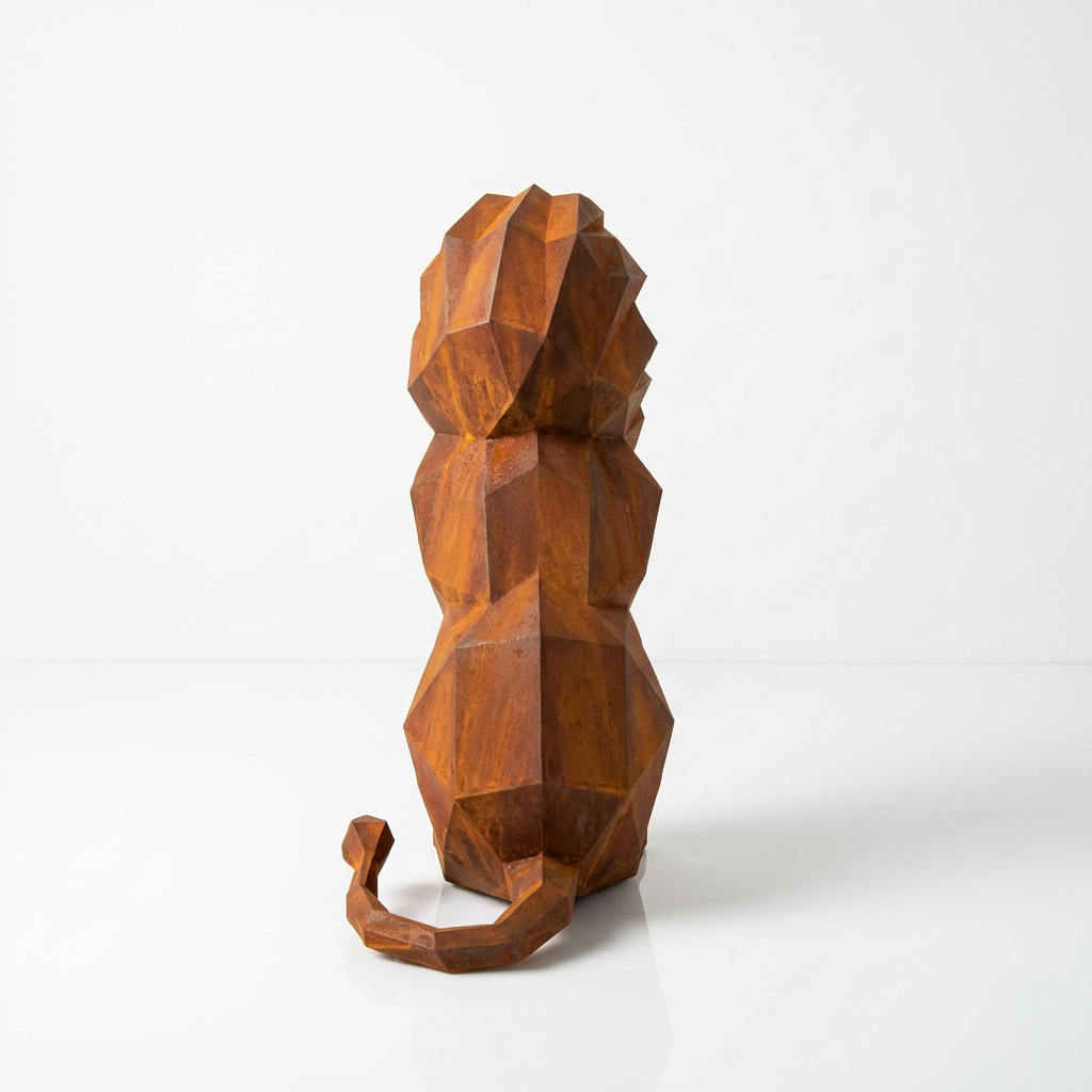 Grande Sculpture Lion Polygone - Sculpture Origami