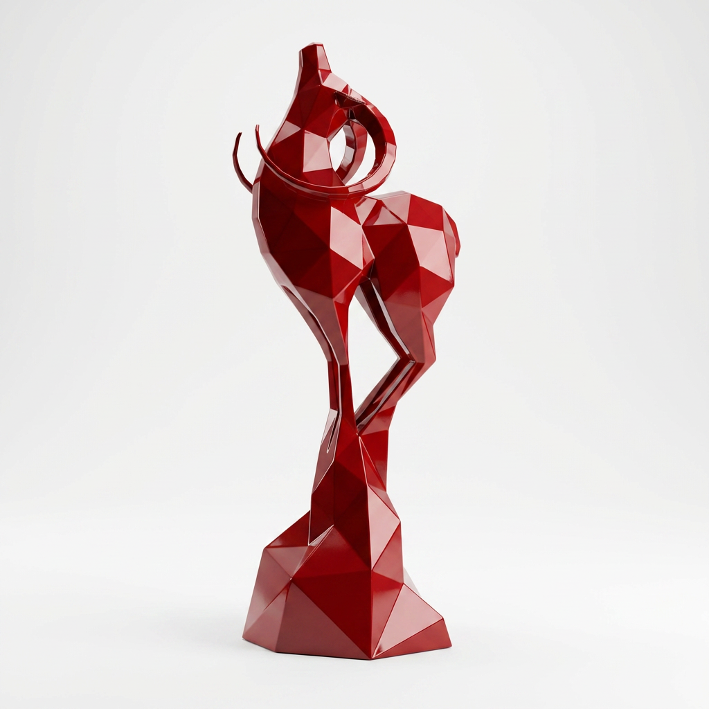 Grande Sculpture Origami Cerf - Sculpture Origami