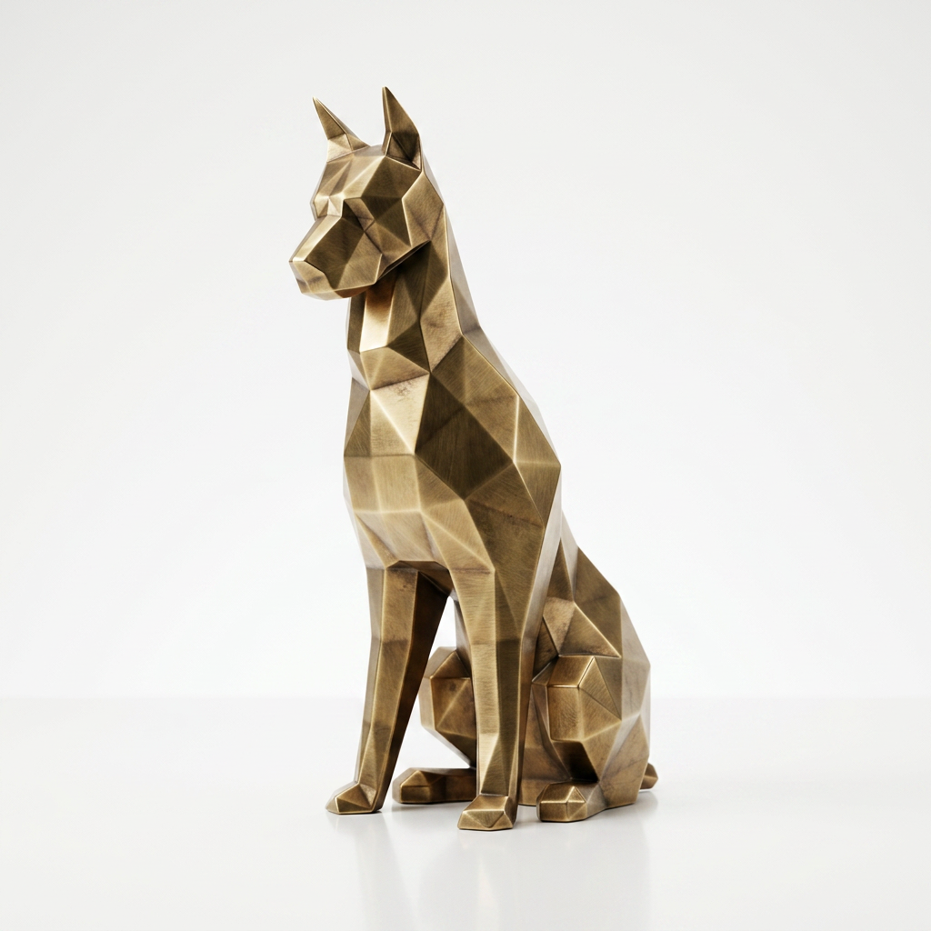 Grande Sculpture Origami Doberman - Sculpture Origami