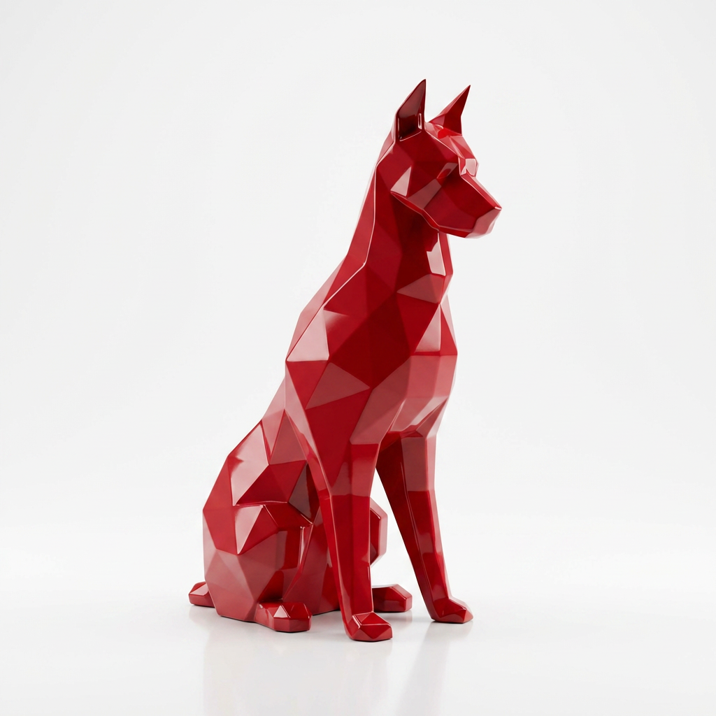 Grande Sculpture Origami Doberman - Sculpture Origami