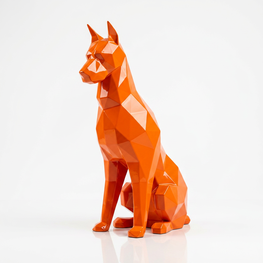 Grande Sculpture Origami Doberman - Sculpture Origami