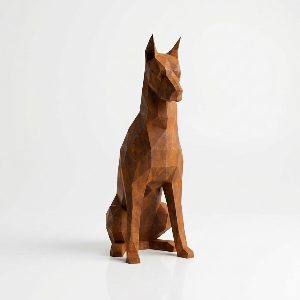 Grande Sculpture Origami Doberman - Sculpture Origami
