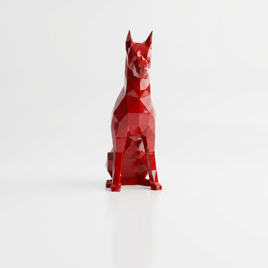 Grande Sculpture Origami Doberman - Sculpture Origami