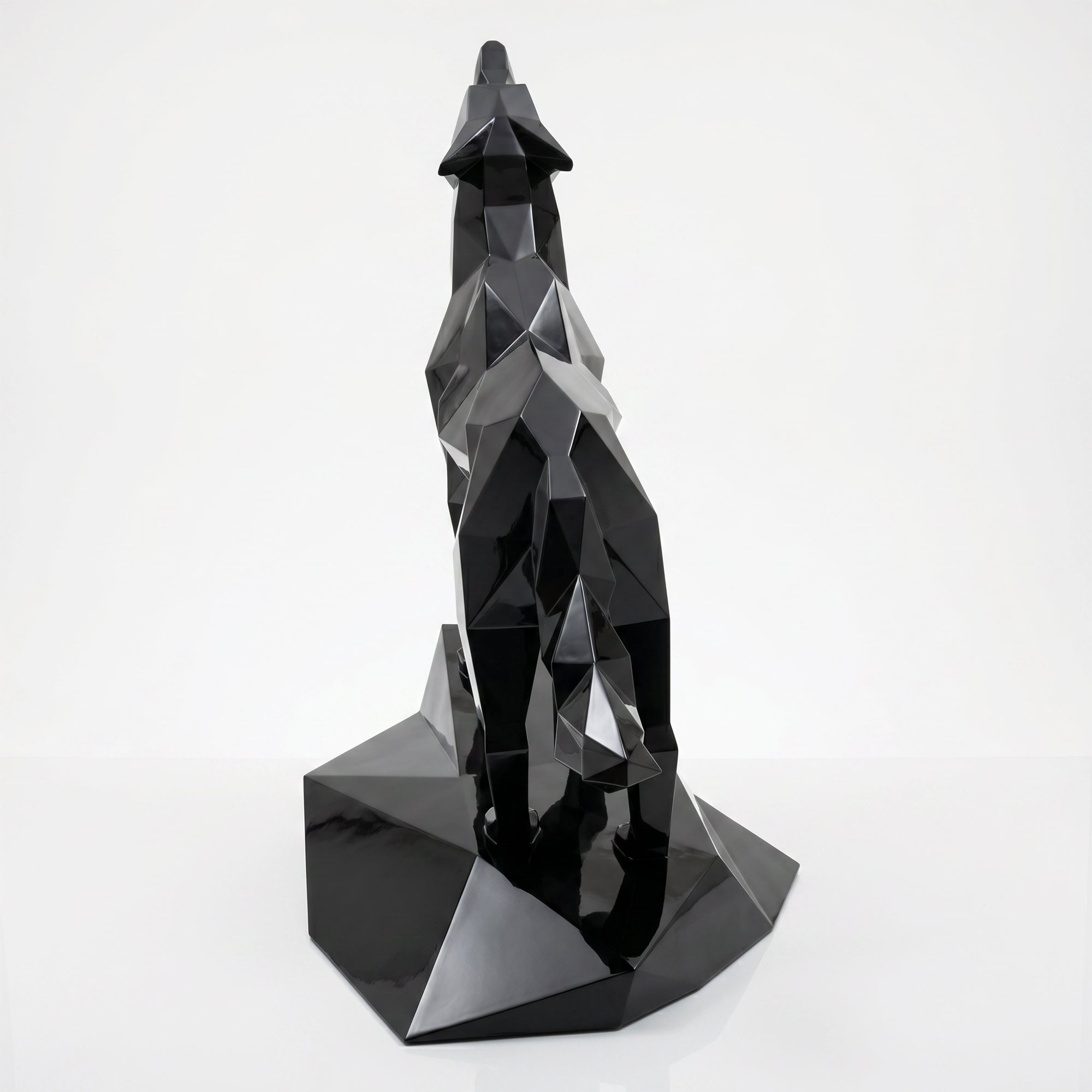 Grande Sculpture Loup Origami Facettée - Sculpture Origami