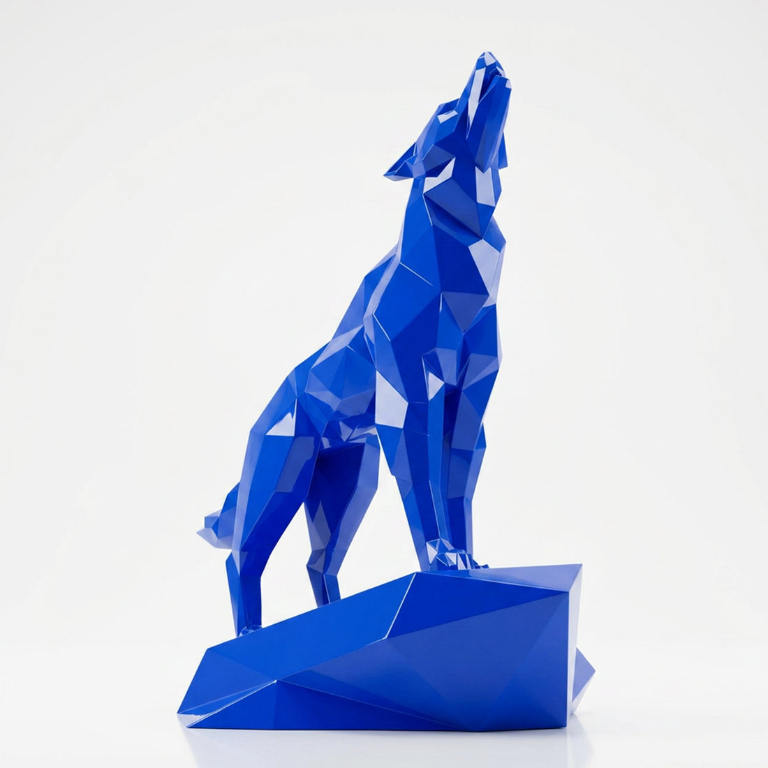 Grande Sculpture Loup Origami Facettée - Sculpture Origami