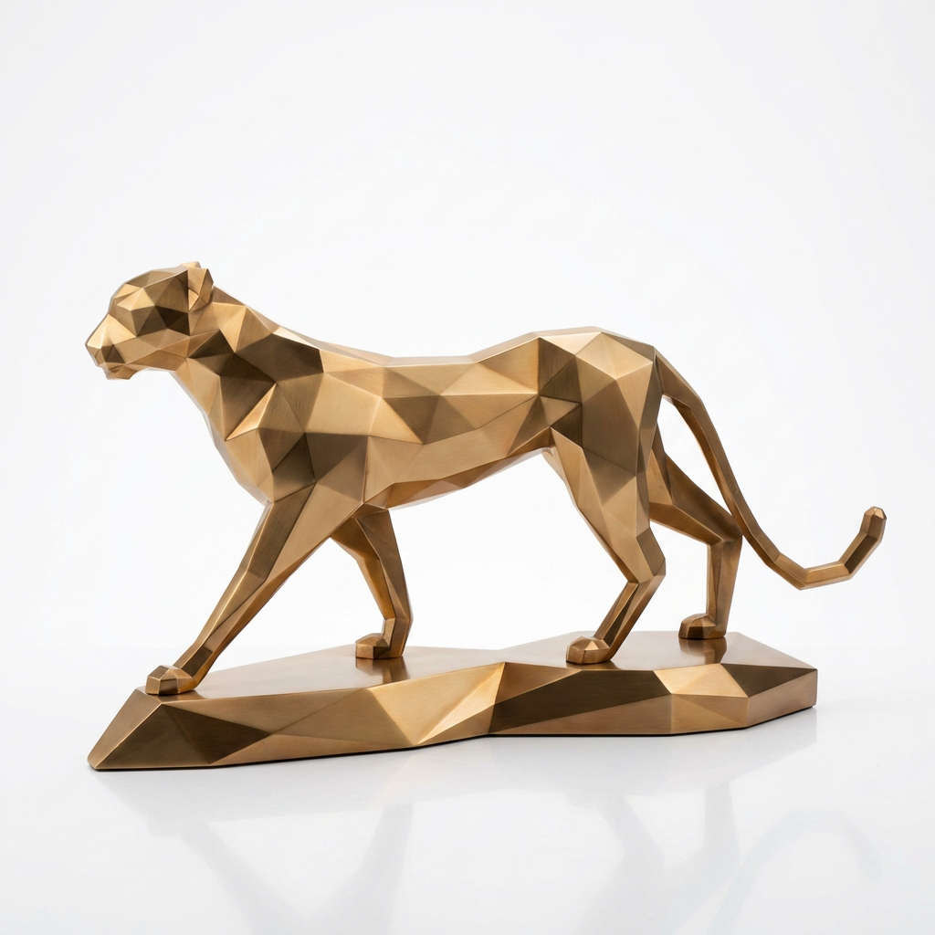 Grande Sculpture Origami Panthère - Sculpture Origami