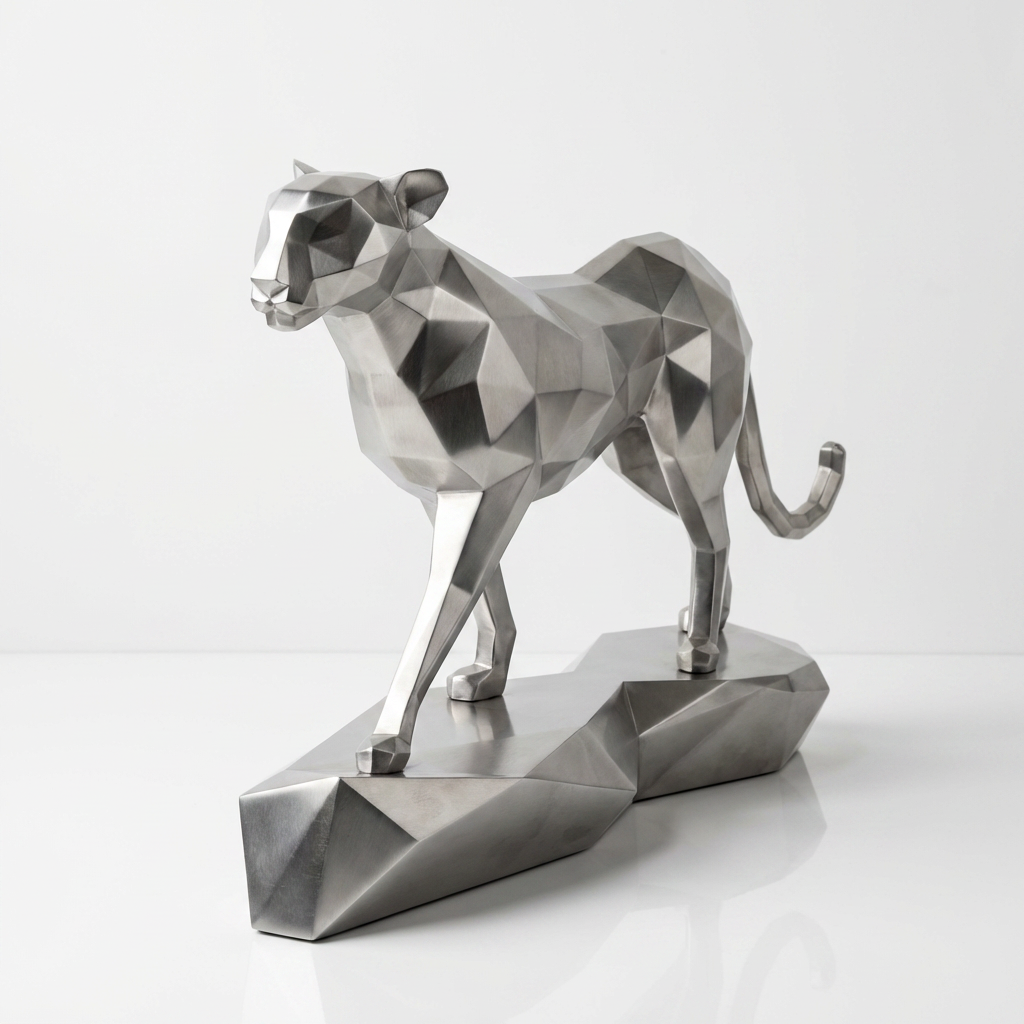 Grande Sculpture Origami Panthère - Sculpture Origami