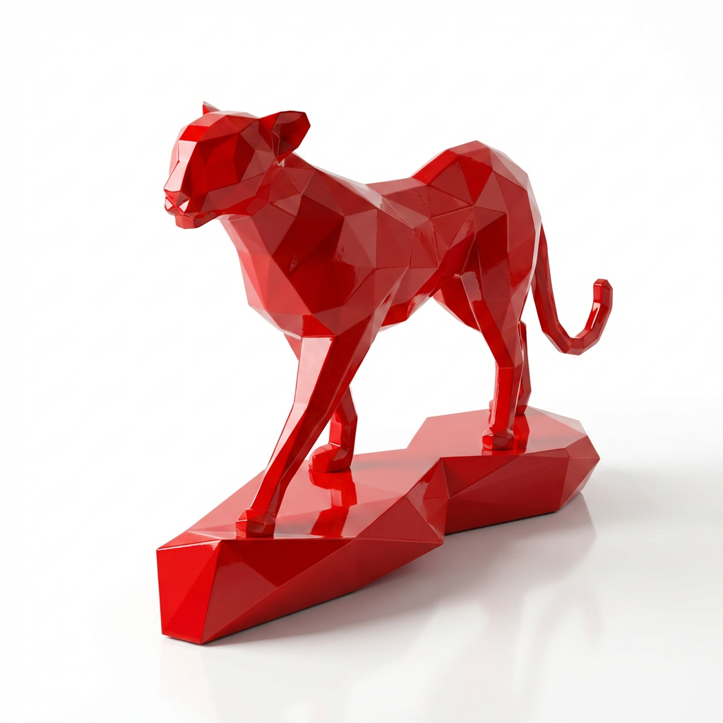 Grande Sculpture Origami Panthère - Sculpture Origami
