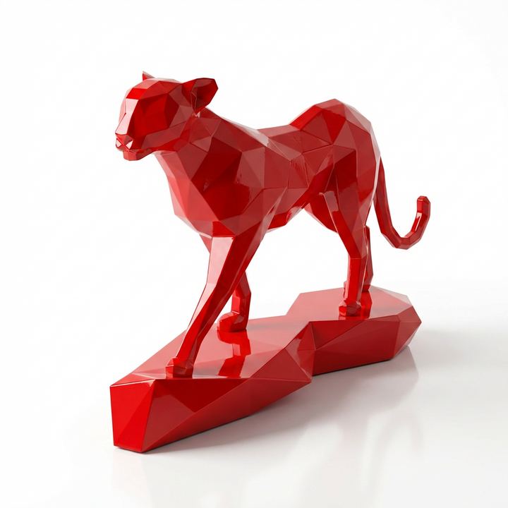 Grande Sculpture Origami Panthère - Sculpture Origami