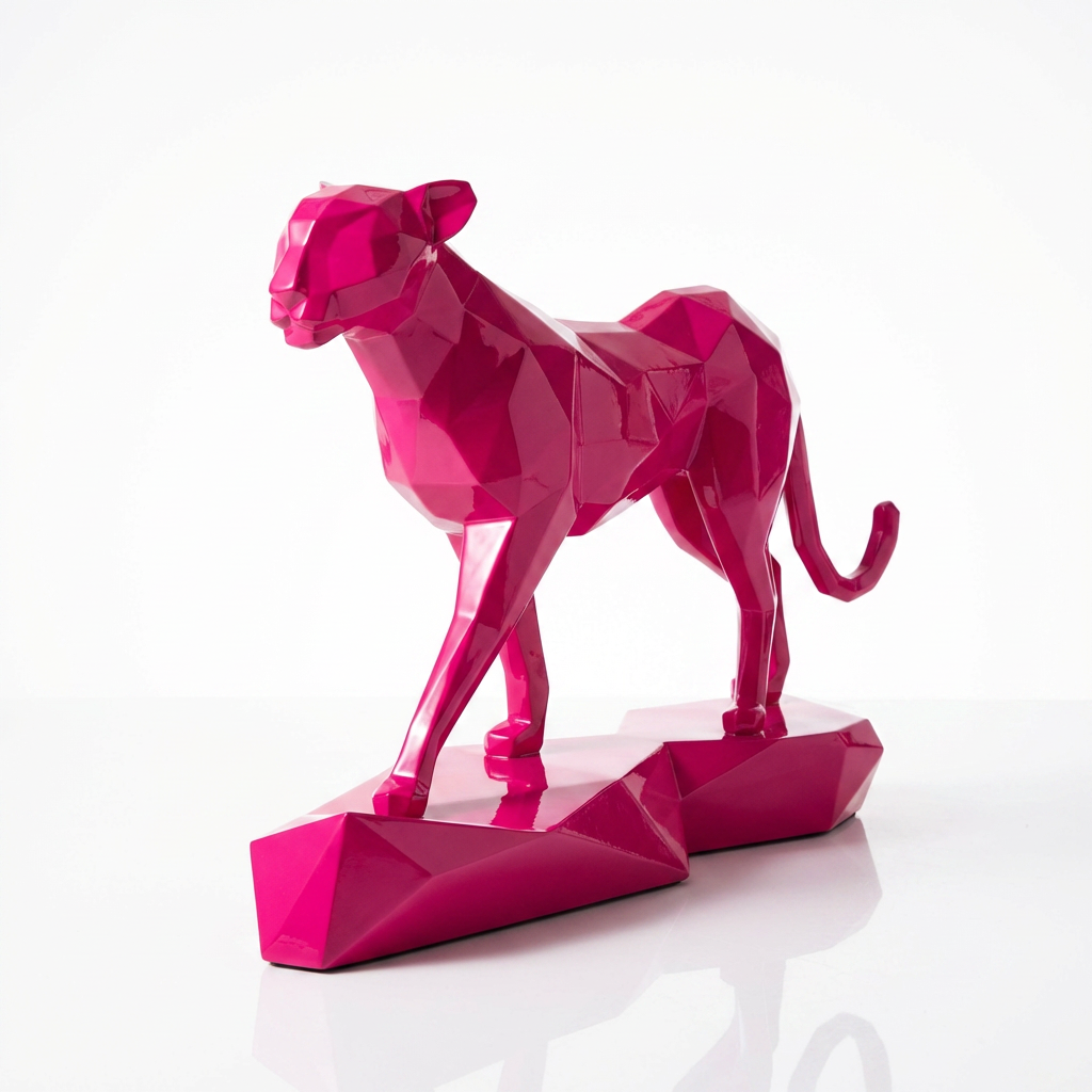 Grande Sculpture Origami Panthère - Sculpture Origami