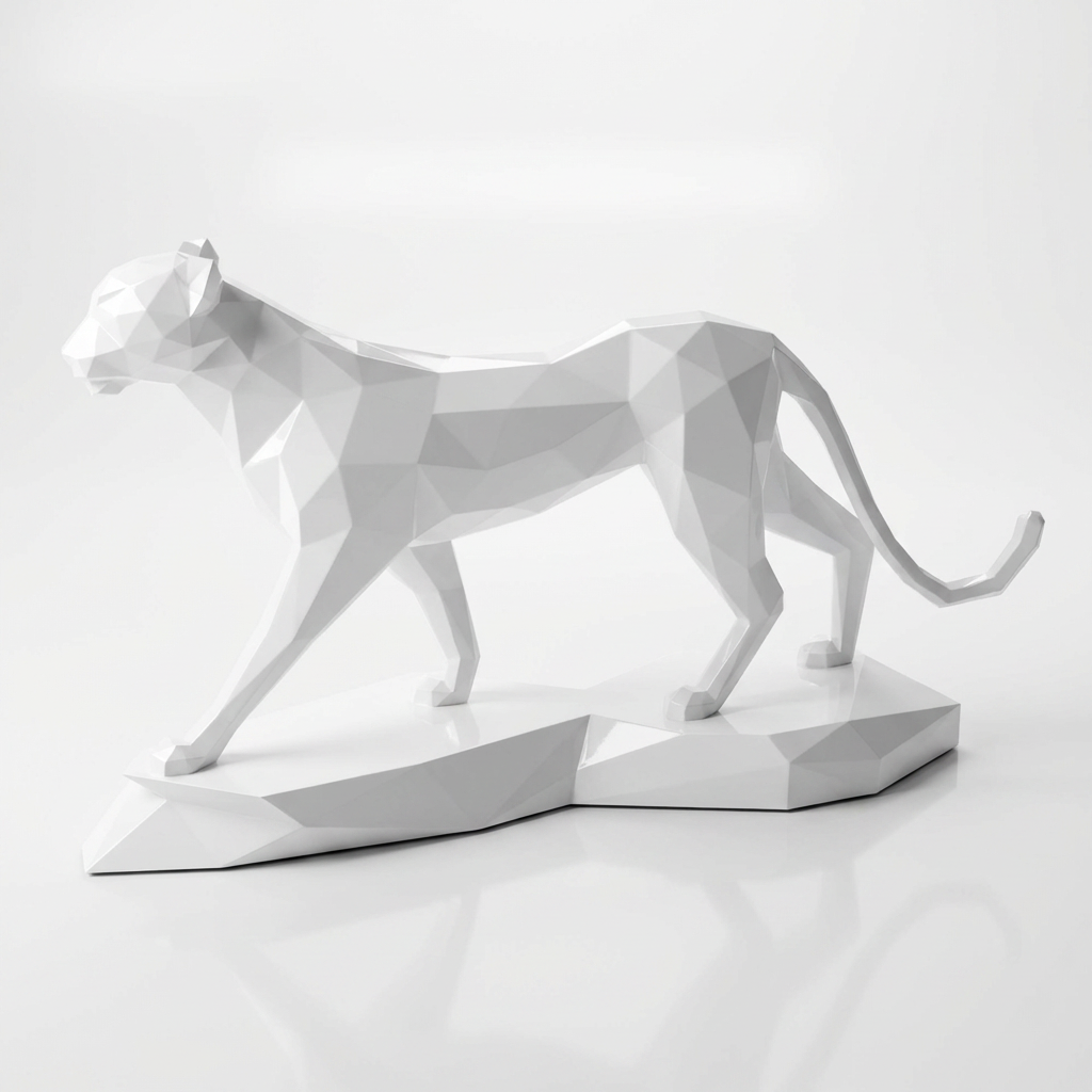Grande Sculpture Origami Panthère - Sculpture Origami
