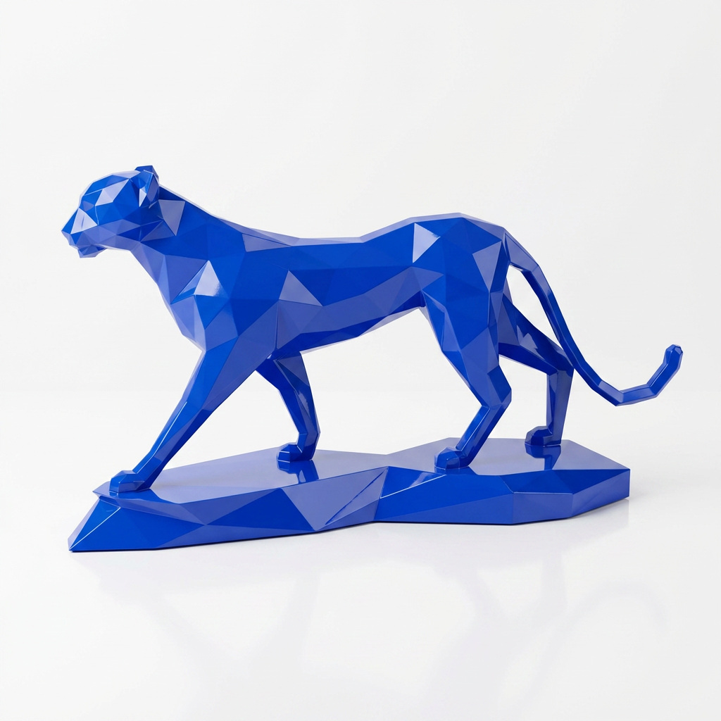 Grande Sculpture Origami Panthère - Sculpture Origami