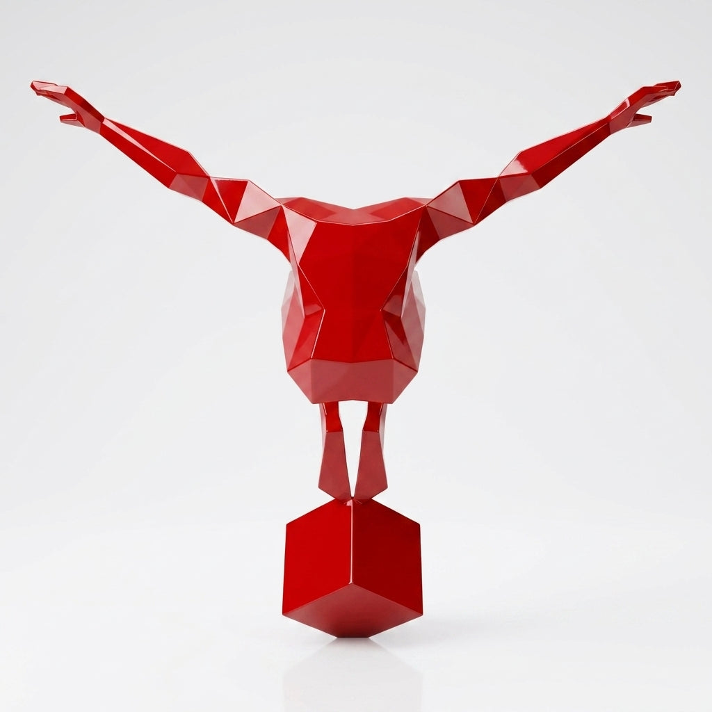 Petite Sculpture Origami Polygonal Balance en Résine - Sculpture Origami