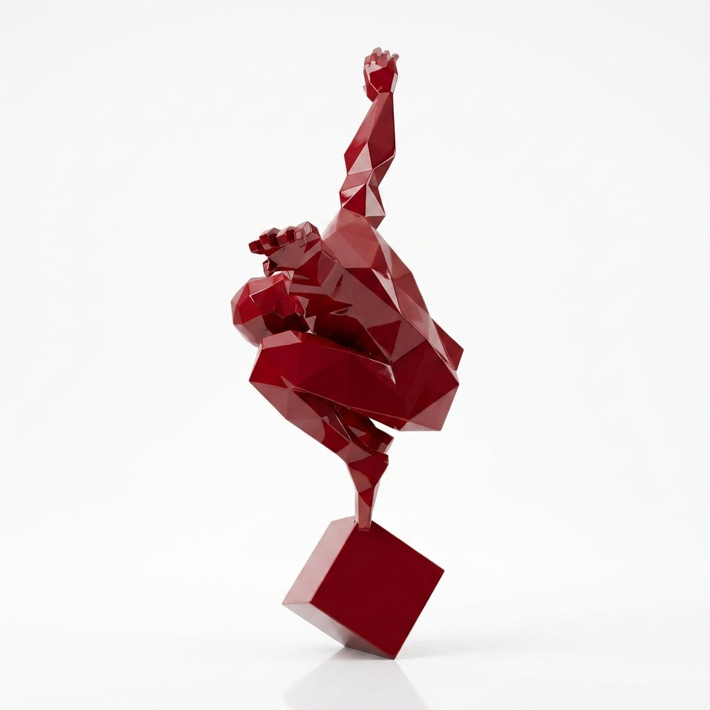 Petite Sculpture Origami Polygonal Balance en Résine - Sculpture Origami