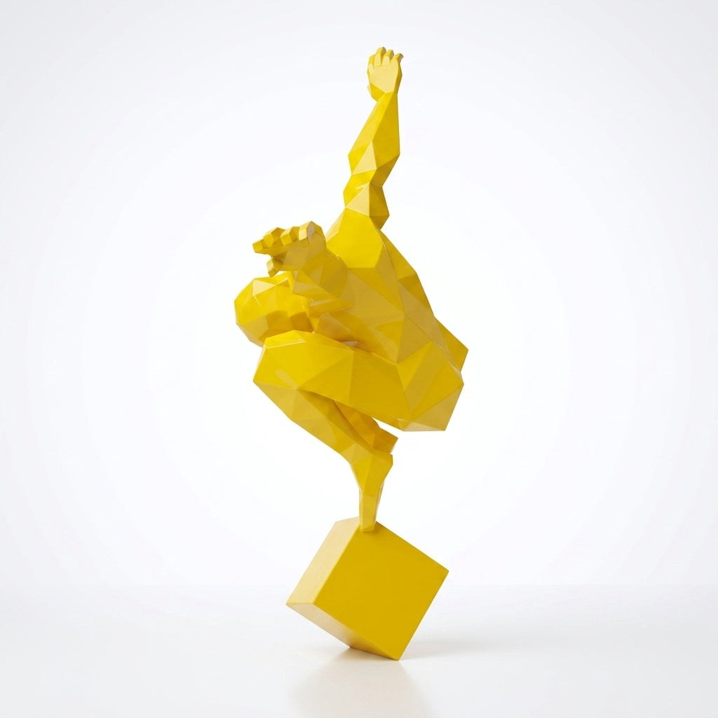Petite Sculpture Origami Polygonal Balance en Résine - Sculpture Origami