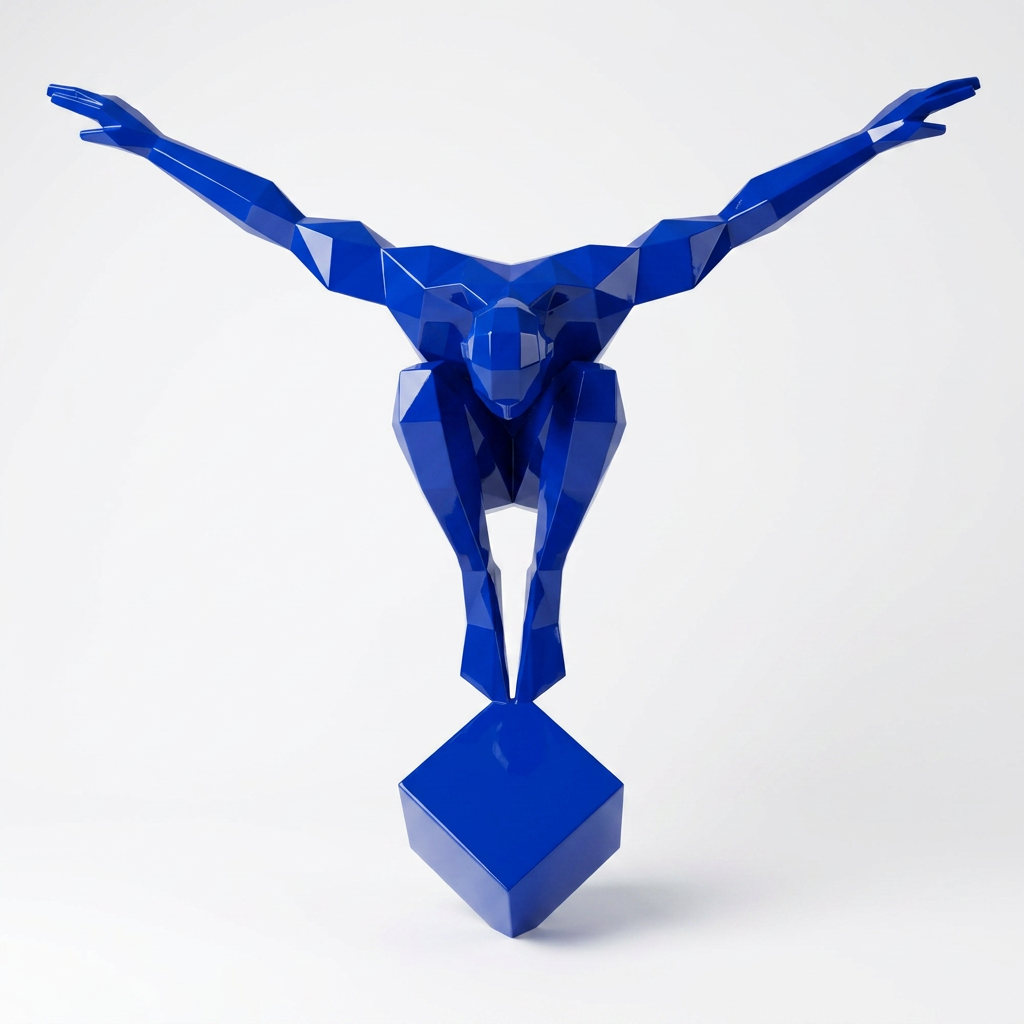 Petite Sculpture Origami Polygonal Balance en Résine - Sculpture Origami