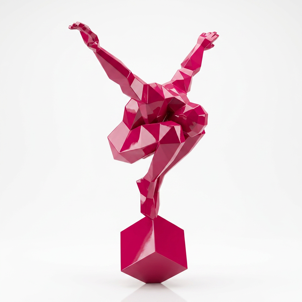 Petite Sculpture Origami Polygonal Balance en Résine - Sculpture Origami