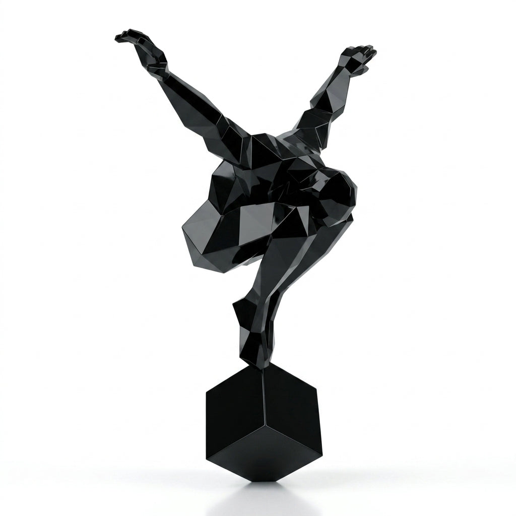 Petite Sculpture Origami Polygonal Balance en Résine - Sculpture Origami