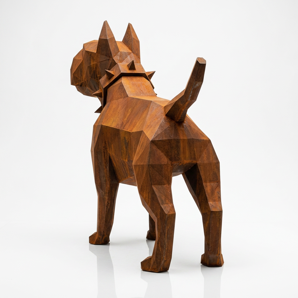 Grande Sculpture Origami de Bull Terrier - Sculpture Origami
