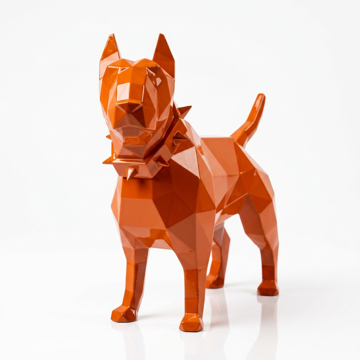 Grande Sculpture Origami de Bull Terrier - Sculpture Origami