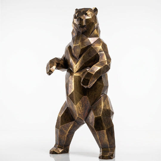 Grande Sculpture Ours Debout Facettée - Sculpture Origami