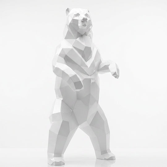 Grande Sculpture Ours Debout Facettée - Sculpture Origami