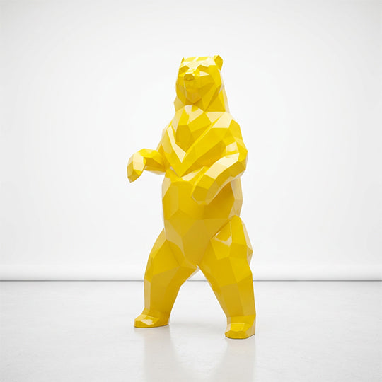 Grande Sculpture Ours Debout Facettée - Sculpture Origami