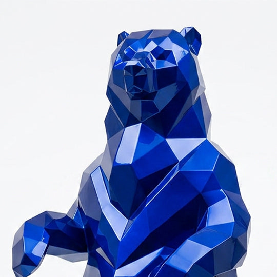 Grande Sculpture Ours Debout Facettée - Sculpture Origami