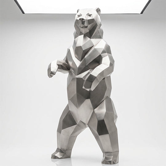 Grande Sculpture Ours Debout Facettée - Sculpture Origami