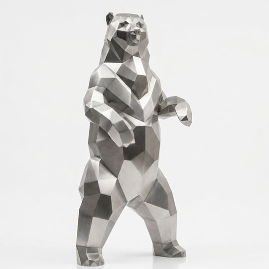 Grande Sculpture Ours Debout Facettée - Sculpture Origami